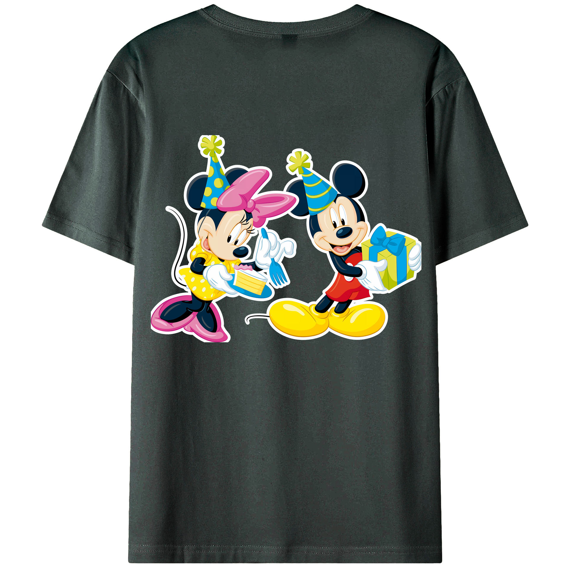 （画像用） ミッキーマウス Mickey Mouse 綿100％ メンズ半袖Tシャツ（バックプリント） 通気性